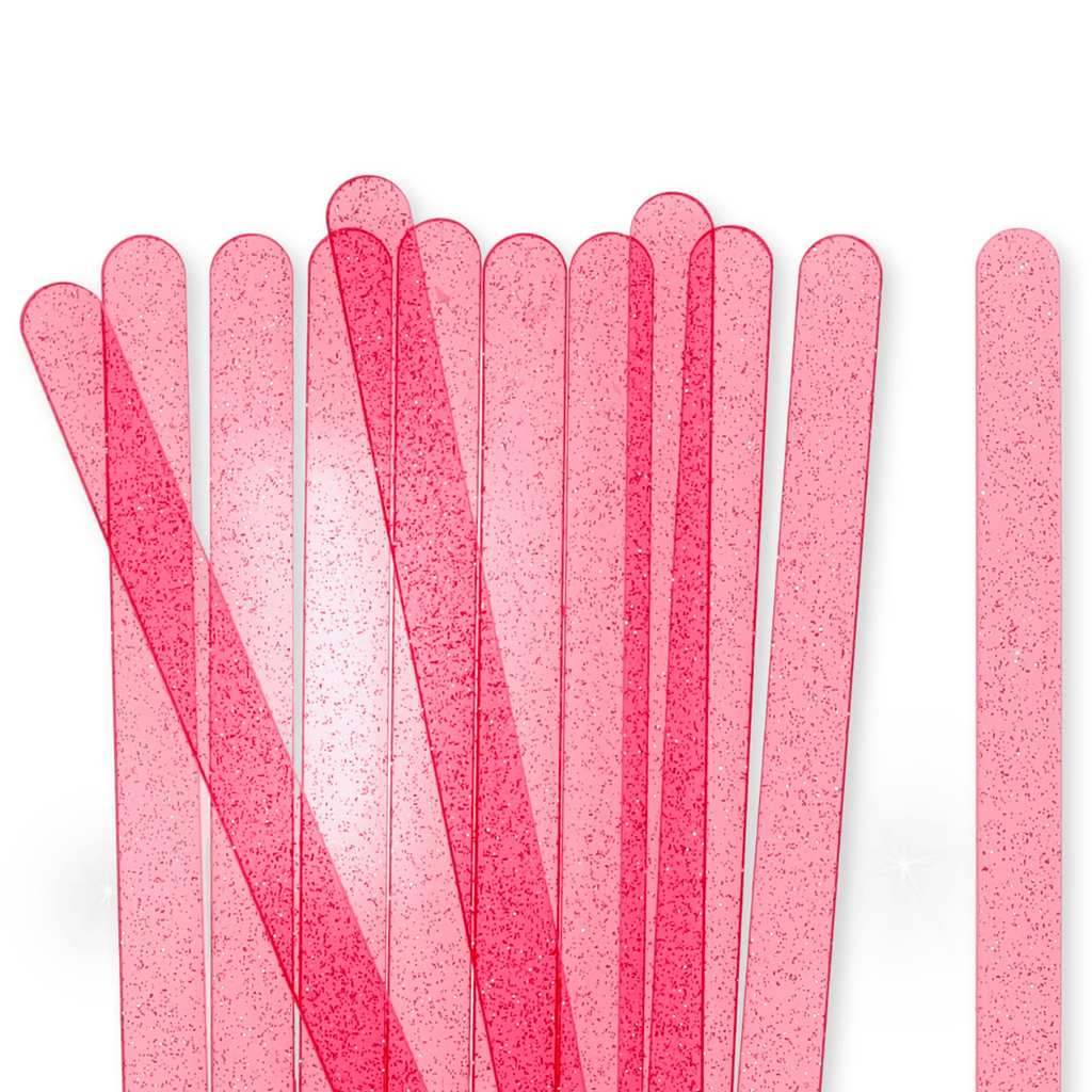 24 Clear Pink Glitter Popsicle Sticks – The Sugar Art, Inc.