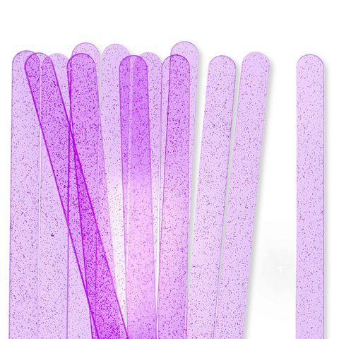 24 Clear Purple Glitter Popsicle Sticks
