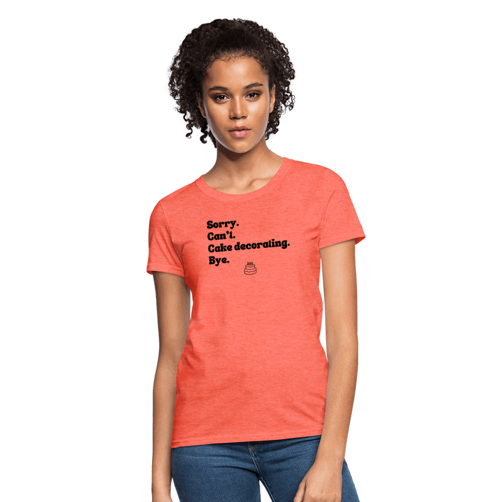 Cake Decorating T-Shirt (Women's) - heather coral