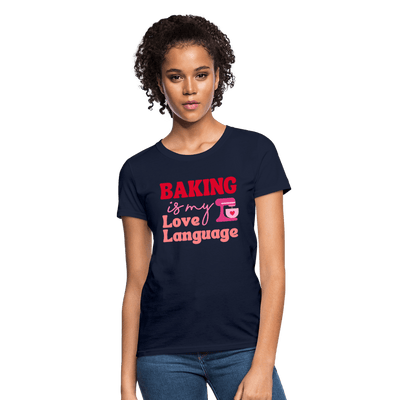 Baking Is My Love Language T-Shirt (Women's) - navy