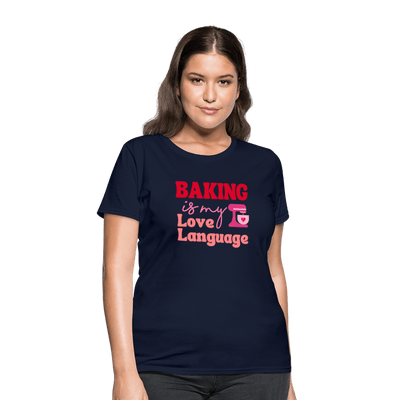 Baking Is My Love Language T-Shirt (Women's) - navy
