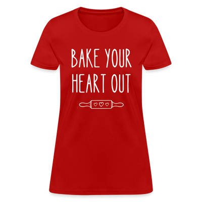 Bake Your Heart Out T-Shirt (Women's) - red