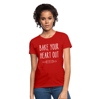 Bake Your Heart Out T-Shirt (Women's) - red