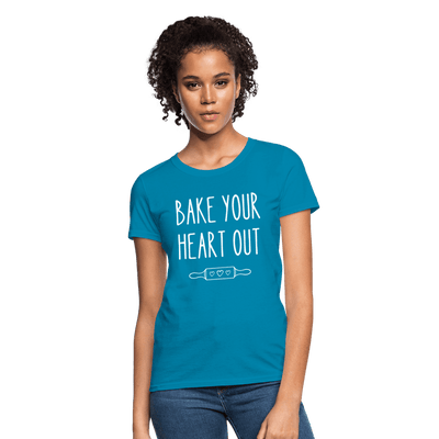 Bake Your Heart Out T-Shirt (Women's) - turquoise