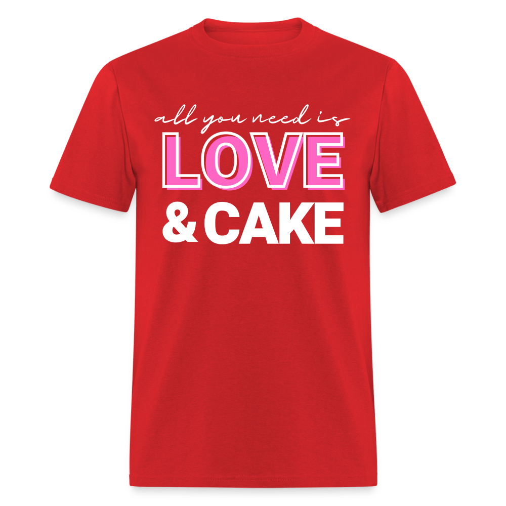 All You Need Is Love & Cake (Unisex) - red