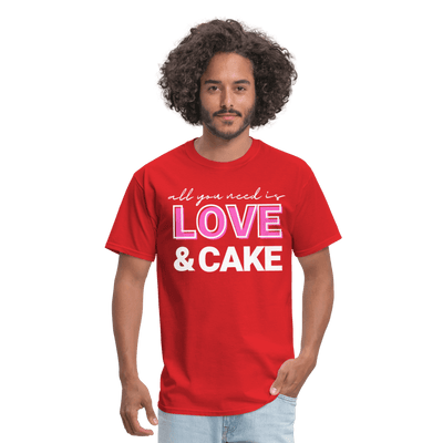 All You Need Is Love & Cake (Unisex) - red